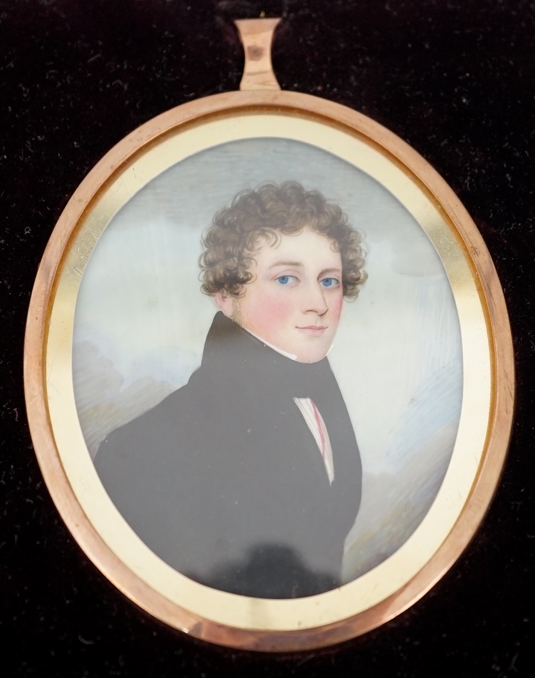 Frederick Buck (Irish, 1771-1840), set of four portrait miniatures - a mother and her sons, oil on ivory, 6.6 x 5.4cm. CITES Submission reference AJ33LJY4